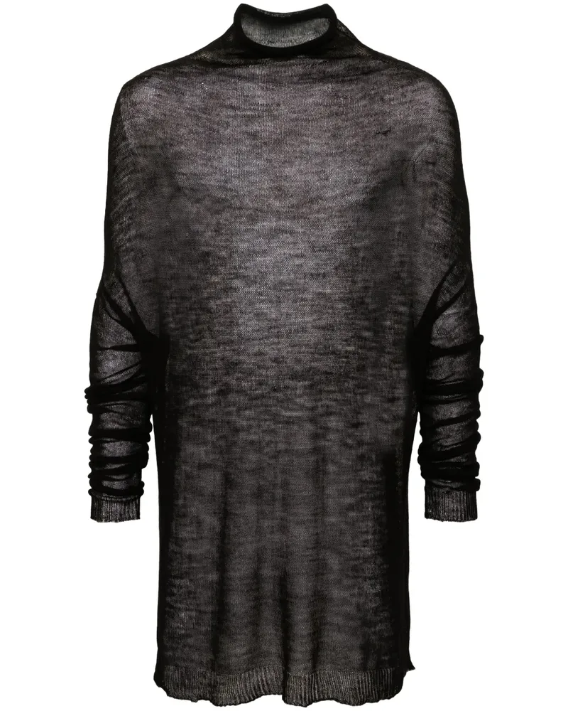 Rick Owens Shroud Pullover mit Lochstrickmuster - Schwarz Schwarz