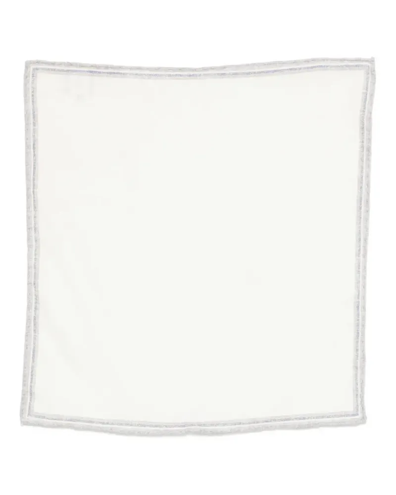 Eleventy Einstecktuch mit Rand - Weiß Weiß