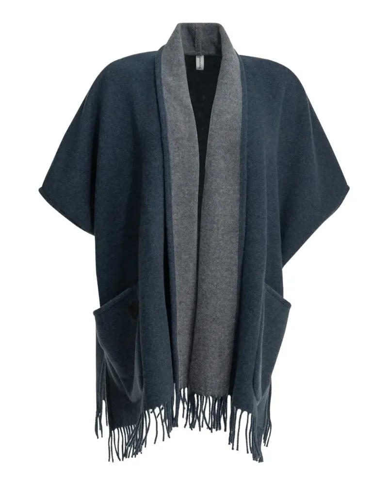 Ferragamo fringed-hem cape - Blau Blau