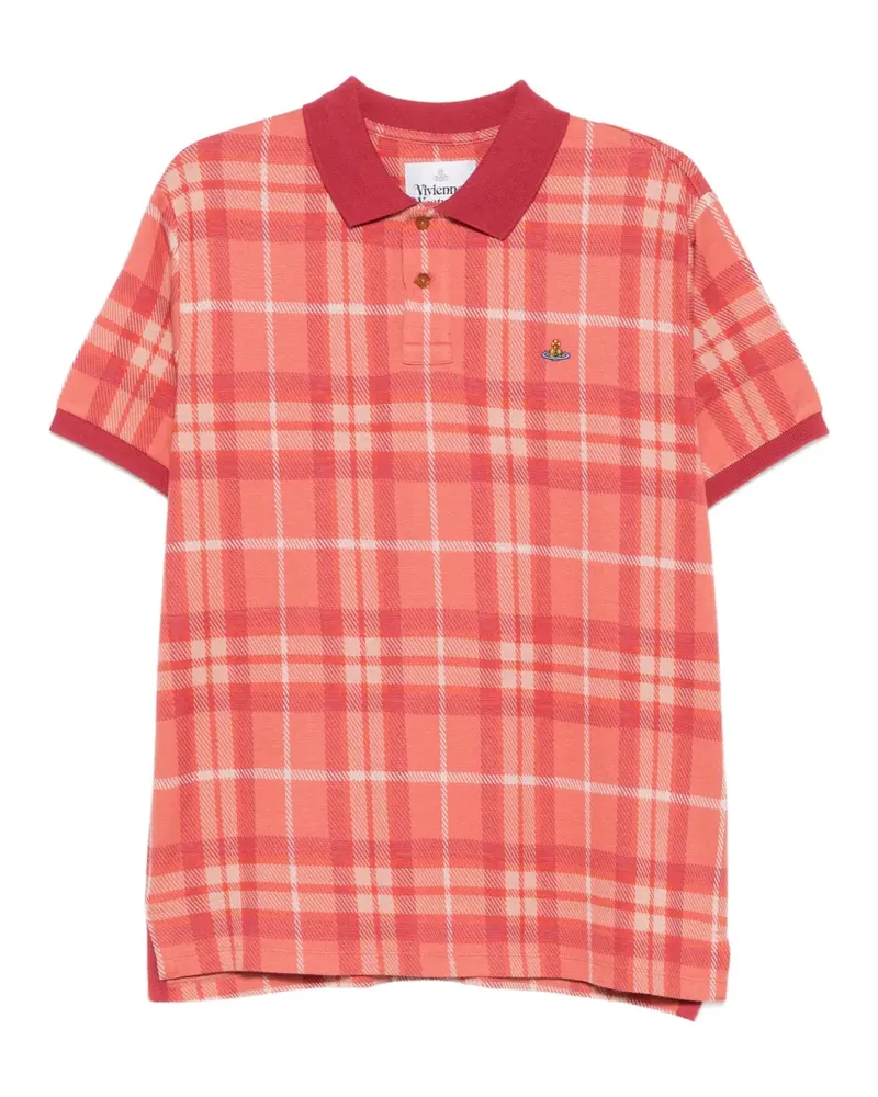 Vivienne Westwood Kariertes Poloshirt mit Orb-Stickerei - Rot Rot