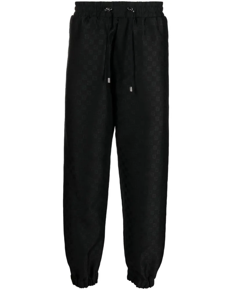 Balmain Jogginghose mit Monogramm-Print - Schwarz Schwarz