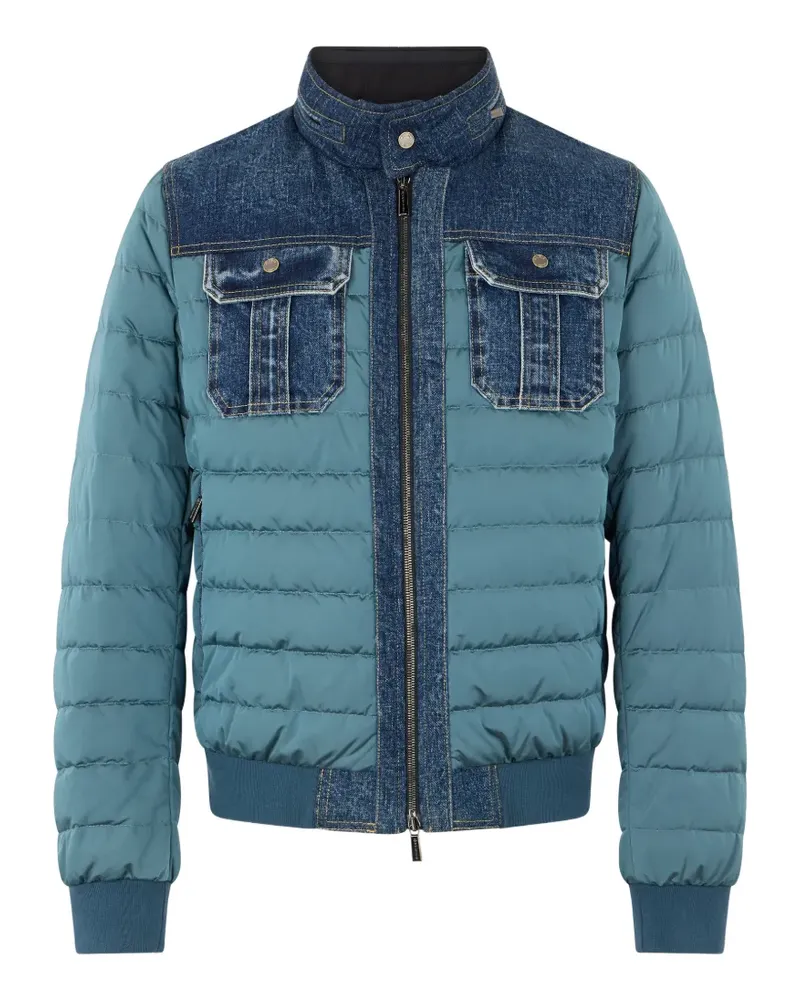 MOORER striped padded jacket - Blau Blau