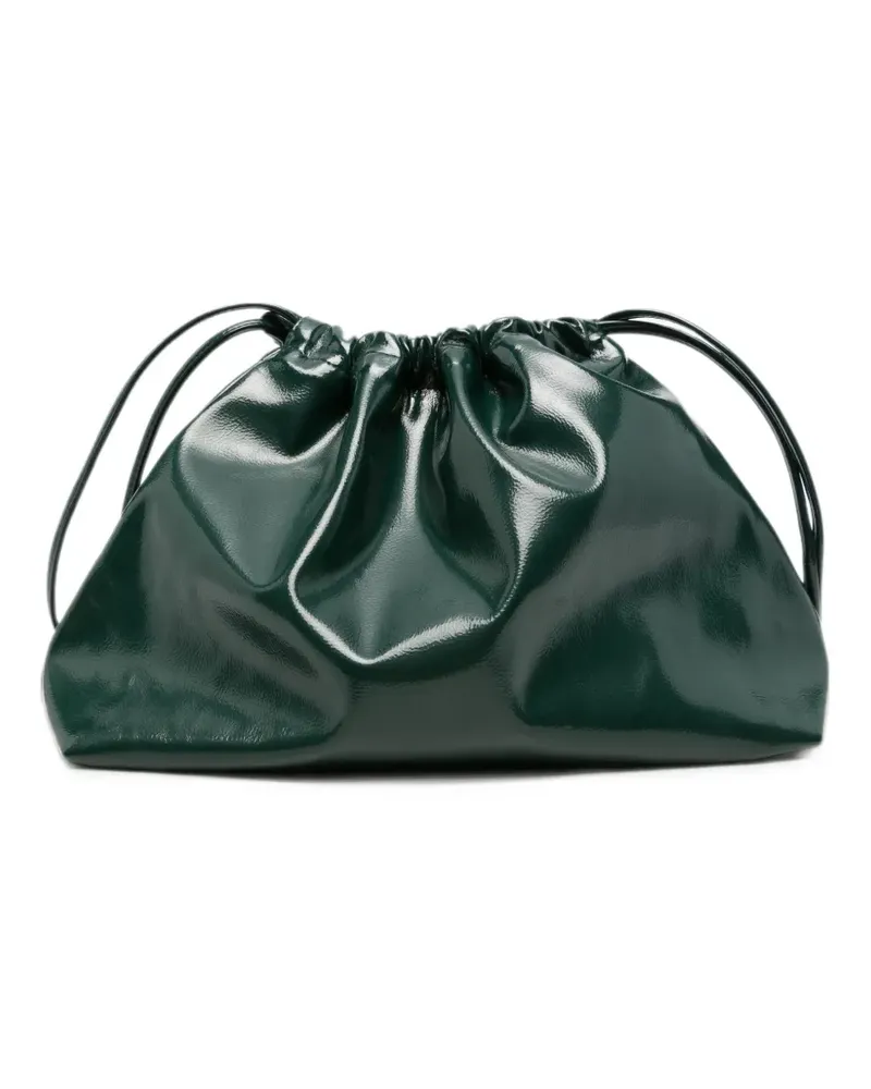 FRANKIE Shop Morgan drawstring-fastening ruched clutch bag - Grün Grün