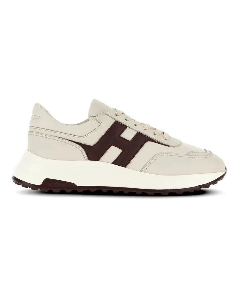 Hogan logo leather sneakers - Nude Nude