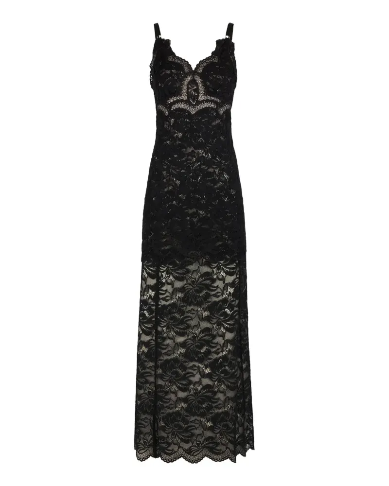 Paco Rabanne Maxikleid aus Spitze - Schwarz Schwarz