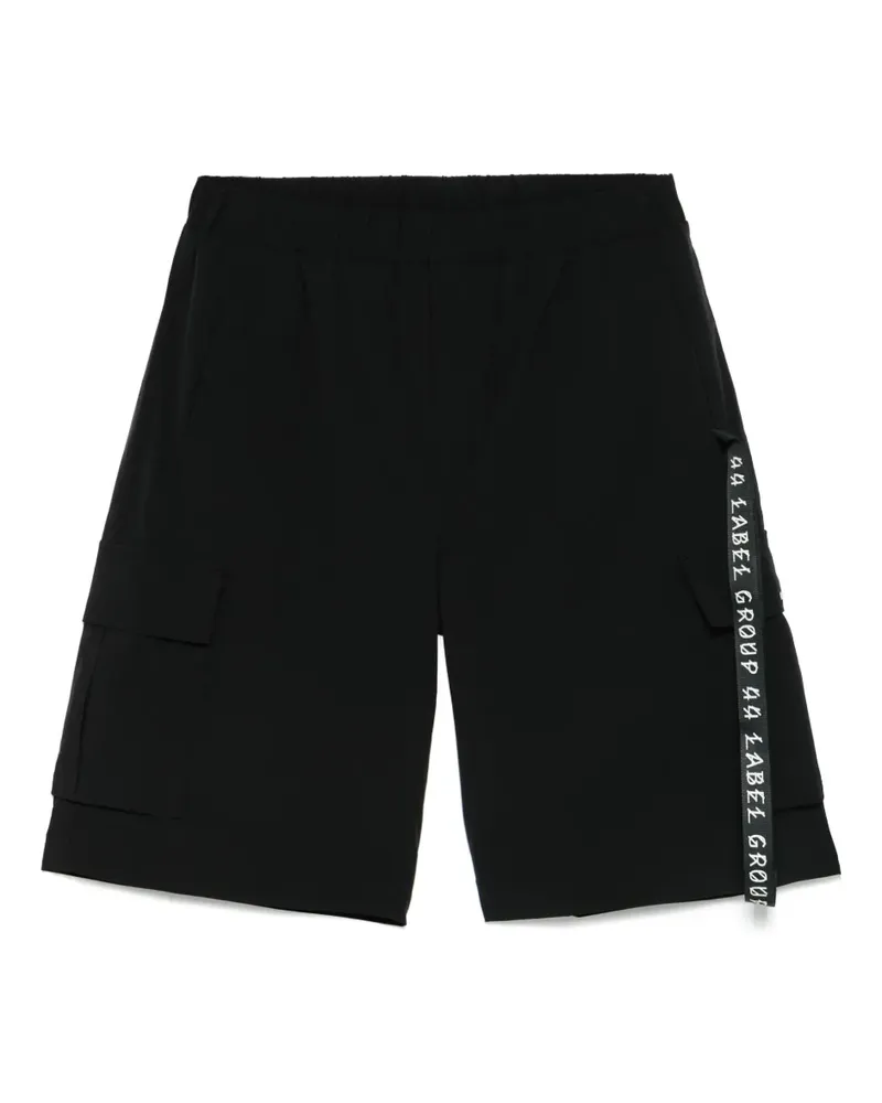 44 LABEL GROUP Cargo-Shorts mit Kordelzug - Schwarz Schwarz