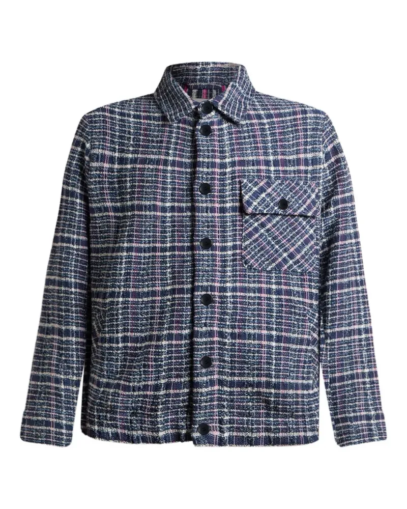 Etro Karierte Jacke mit Jacquardmuster - Blau Blau