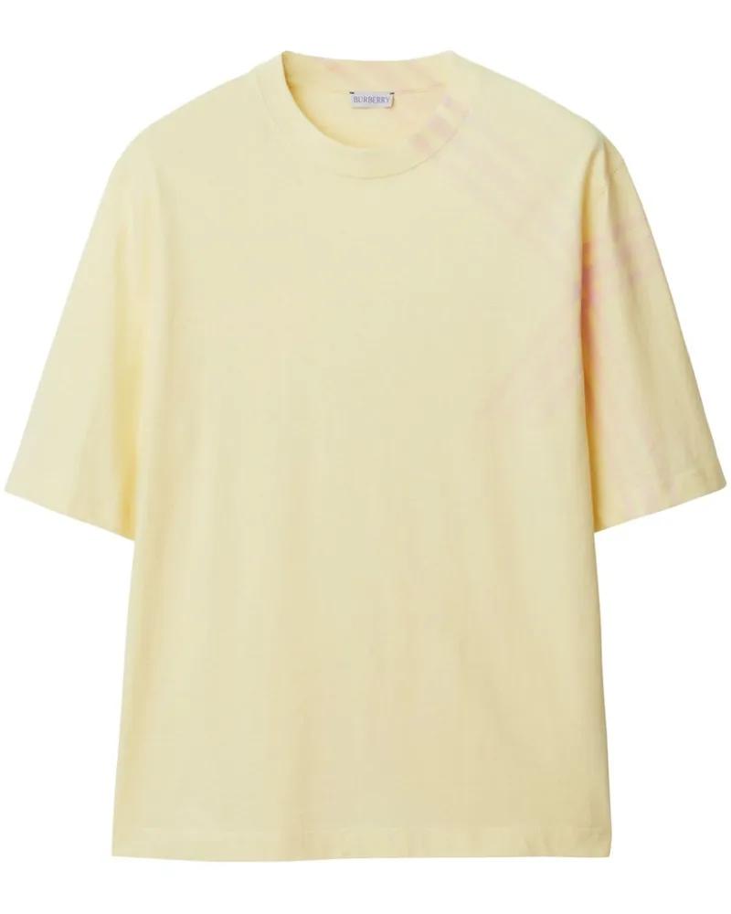 Burberry Kariertes T-Shirt - Gelb Gelb