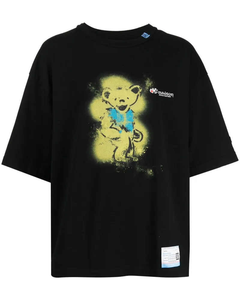 MIHARAYASUHIRO T-Shirt mit Teddy-Print Schwarz