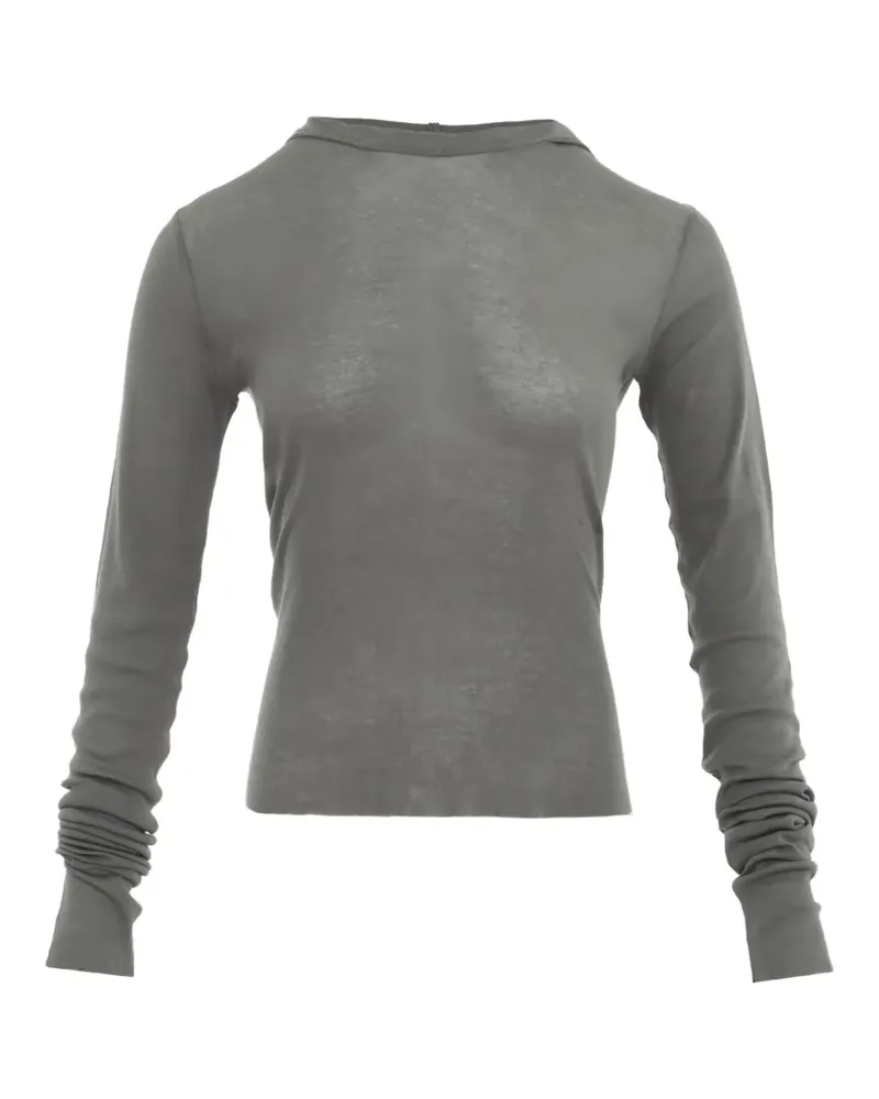 Rick Owens ruched long-sleeve hoodie - Grau Grau