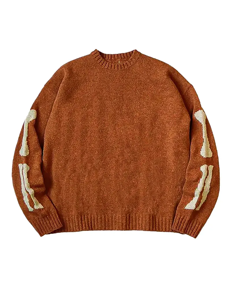 KAPITAL Bone wool sweater - Orange Orange