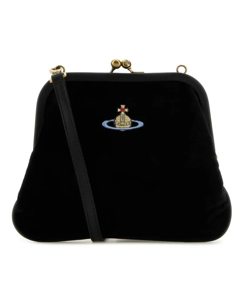 Vivienne Westwood Vivienne Clutch aus Samt - Schwarz Schwarz