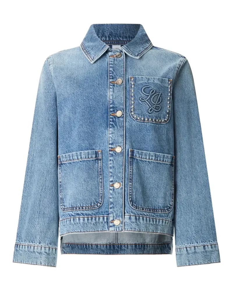 Liu Jo logo-detail stud denim jacket - Blau Blau