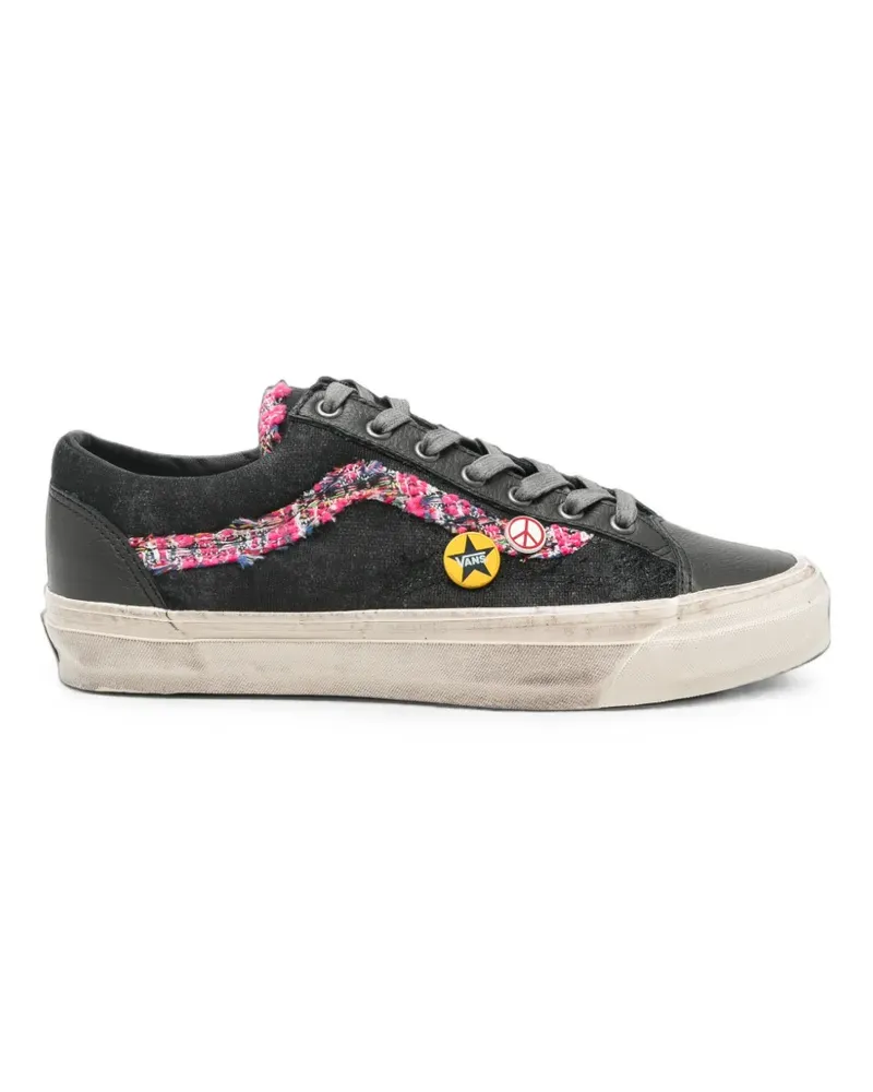 Vans Ausgefranste Sneakers mit Patch - Schwarz Schwarz