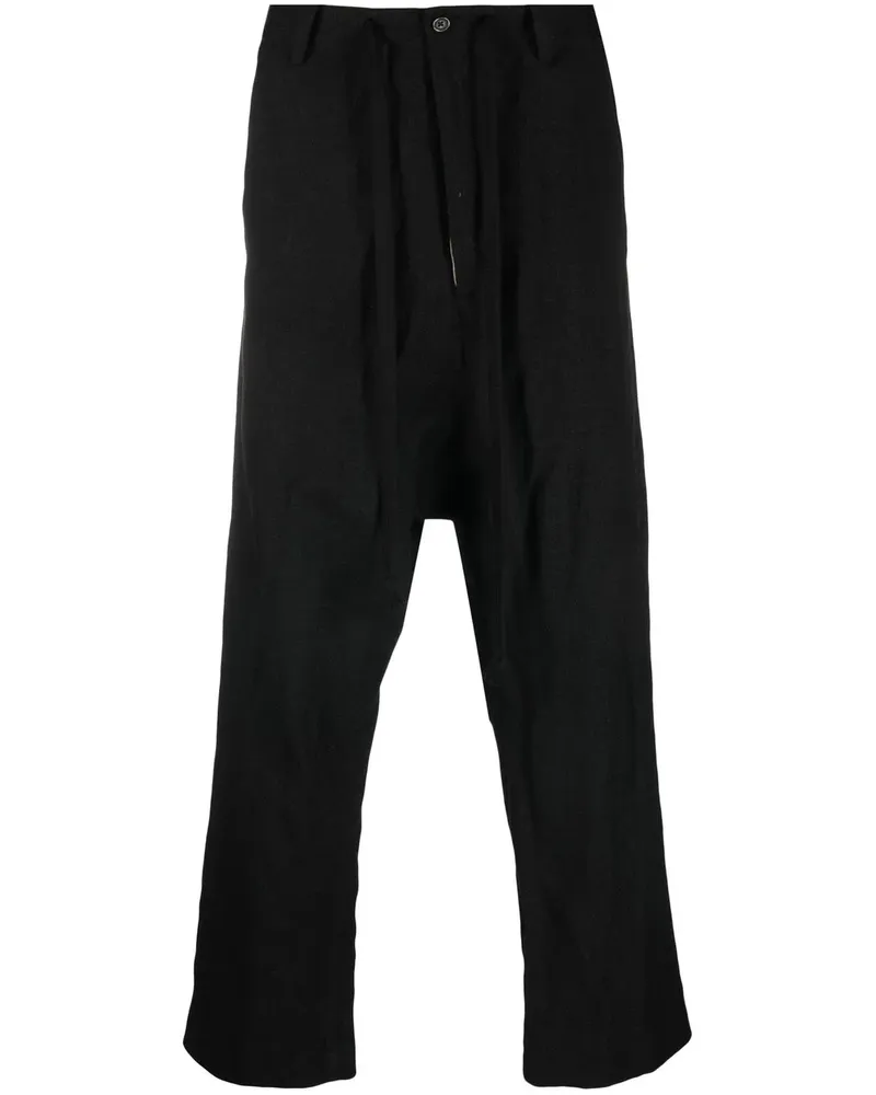 Uma Wang Hose mit tiefem Schritt - Schwarz Schwarz