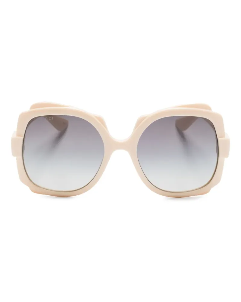 Gucci Eckige Sonnenbrille in Schildpattoptik - Nude Nude