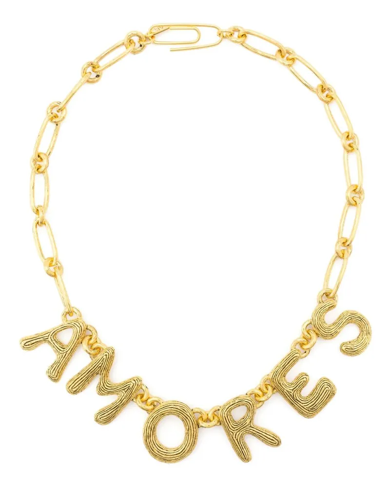 Aurélie Bidermann Amaite letter-charm necklace Gold