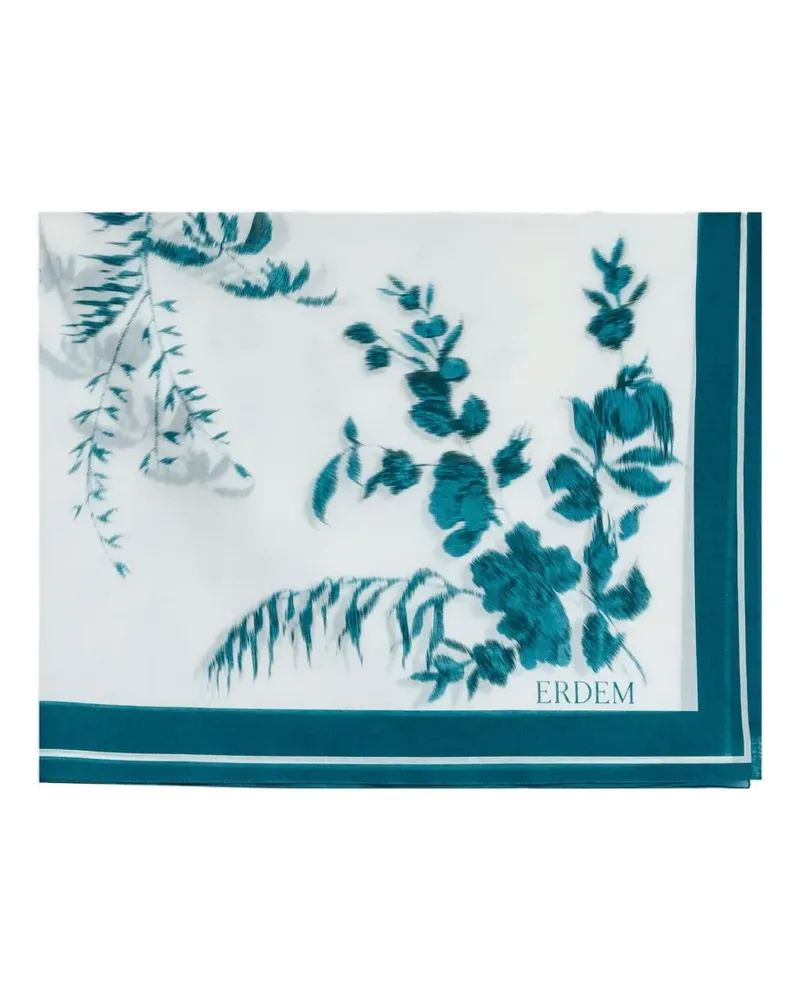 Erdem botanical-print cotton-voile pareo - Weiß Weiß