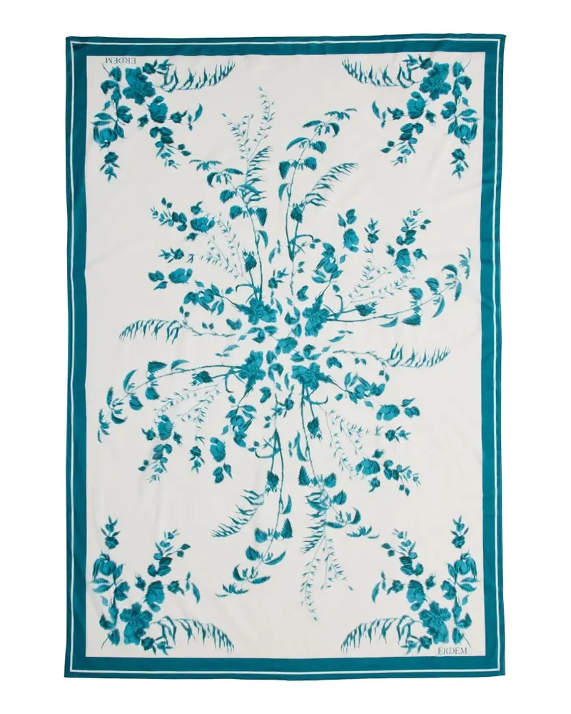 Erdem Voile-Pareo mit botanischem Print - Weiß Weiß