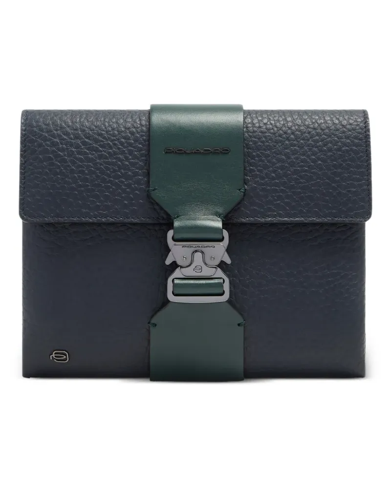 Piquadro Clutch aus Leder mit Schnallenverschluss - Blau Blau