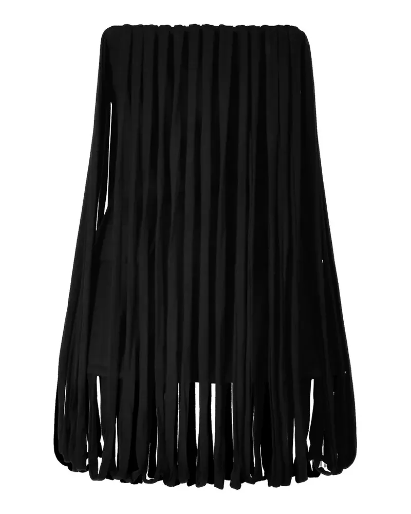 Ioana Ciolacu strapless fringed corset top - Schwarz Schwarz