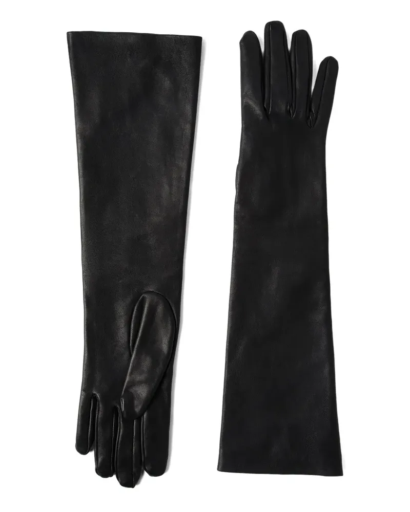 Brunello Cucinelli Lange Handschuhe aus Leder - Schwarz Schwarz