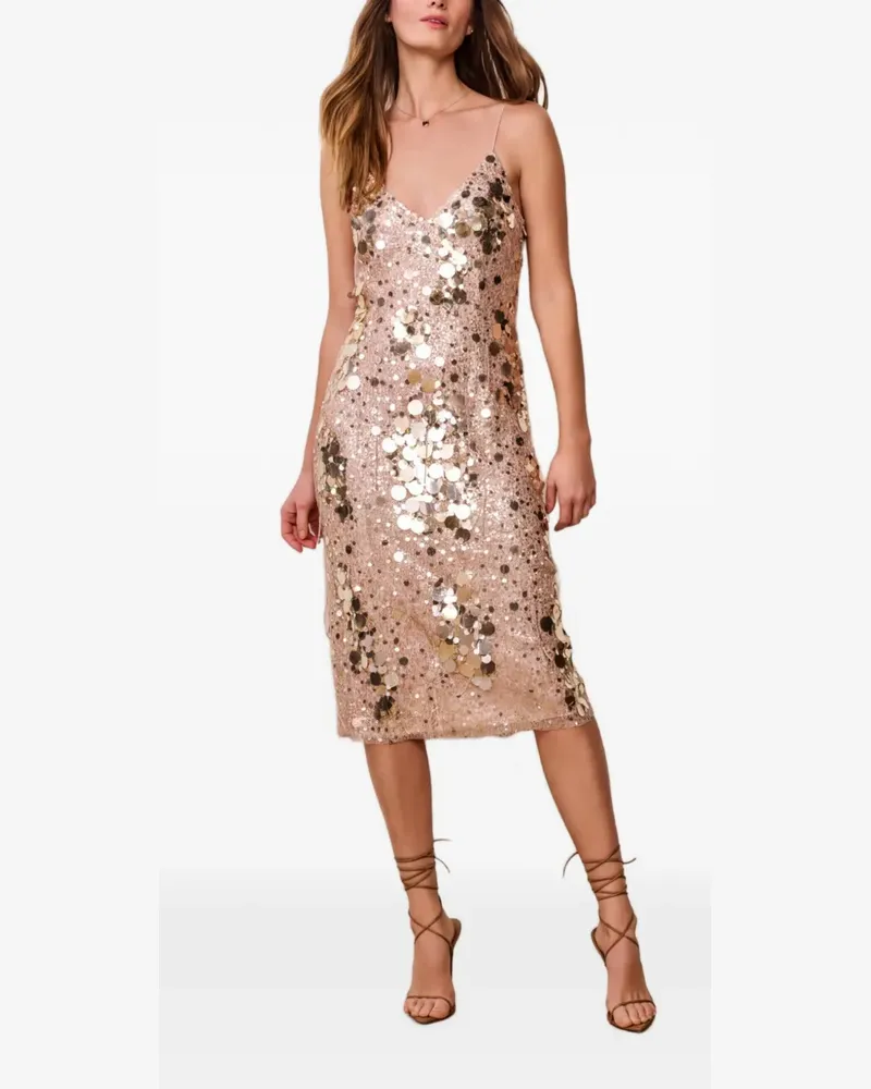 LoveShackFancy Kayleen Midikleid - Gold Gold