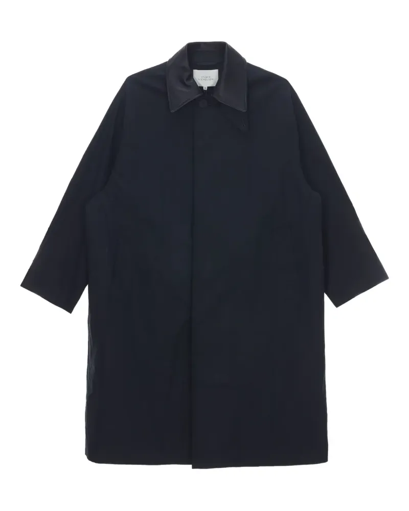 Studio Nicholson Revere Trenchcoat mit Lederkragen - Schwarz Schwarz
