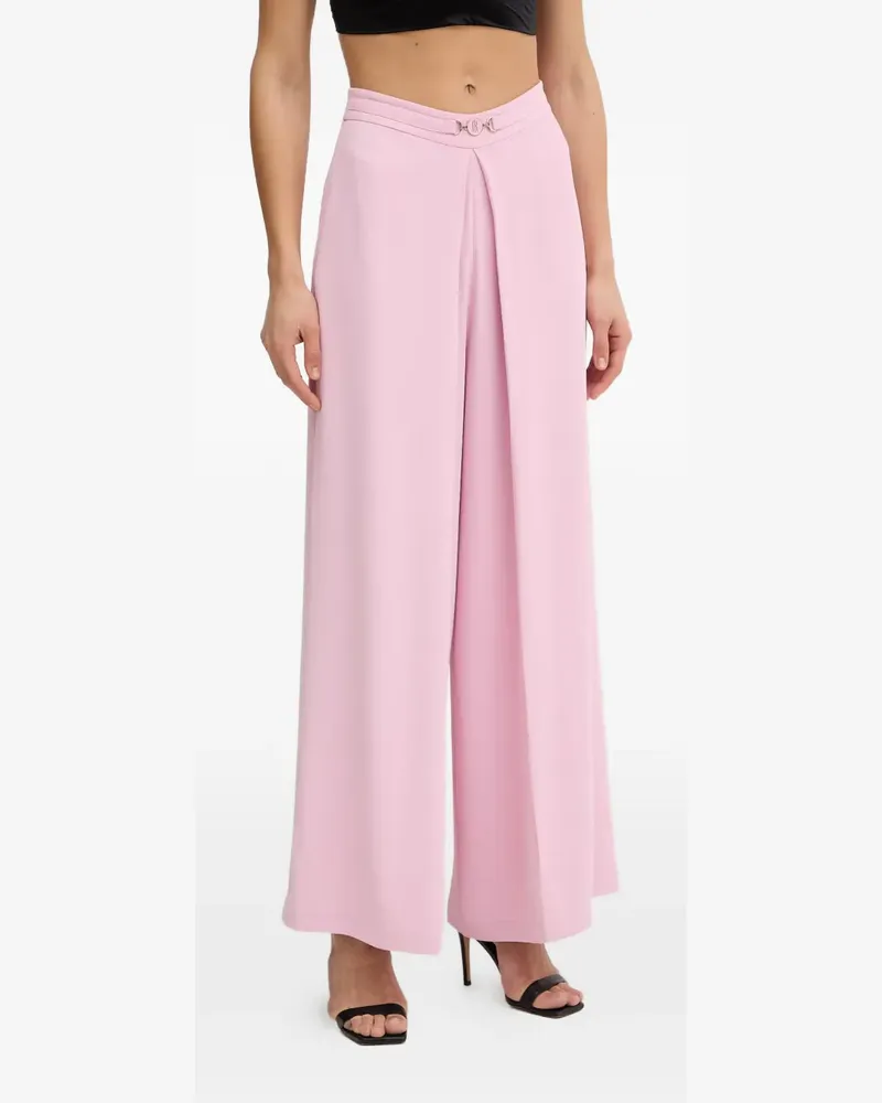 Fracomina logo-plaque pleated trousers - Rosa Rosa