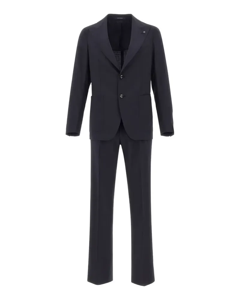 Tagliatore Faltenanzug mit Logo-Anstecknadel - Blau Blau
