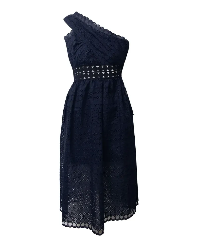 Self-Portrait Openwork asymmetrical dress - Blau Blau