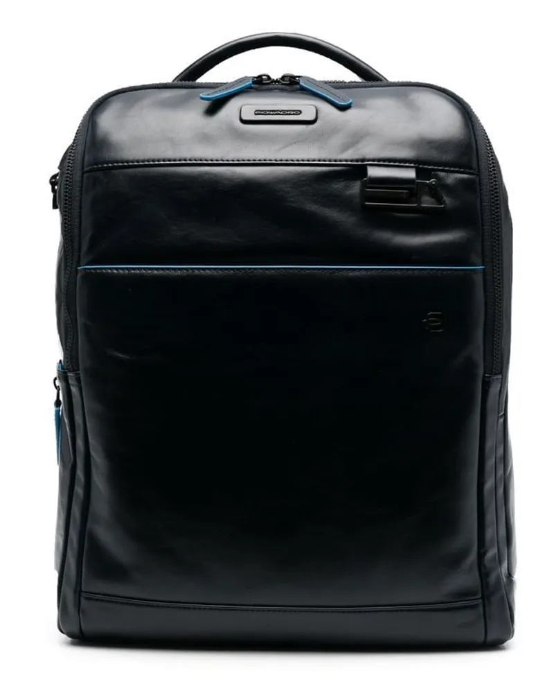 Piquadro Rucksack mit Logo-Schild - Blau Blau