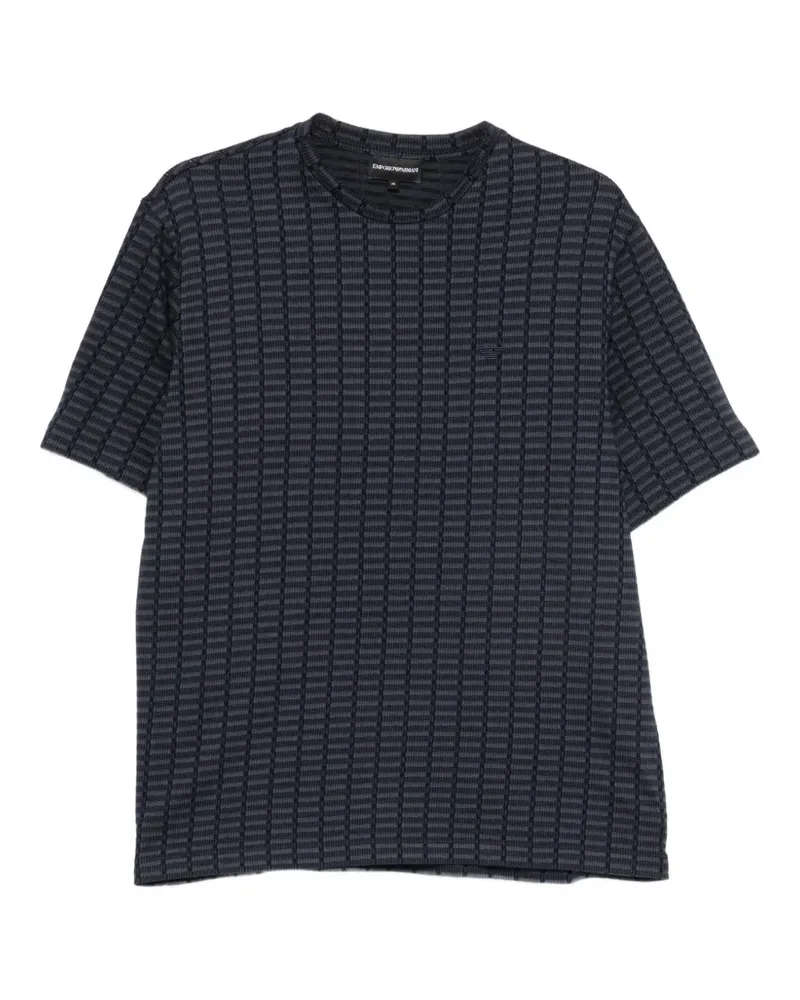 Emporio Armani Geometrisch gemustertes T-Shirt - Blau Blau