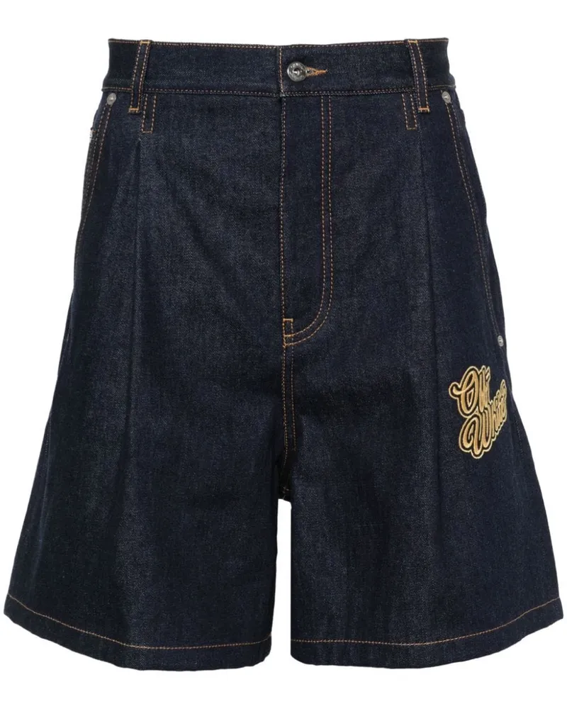 OFF-WHITE 90s Logo Jeans-Shorts - Blau Blau