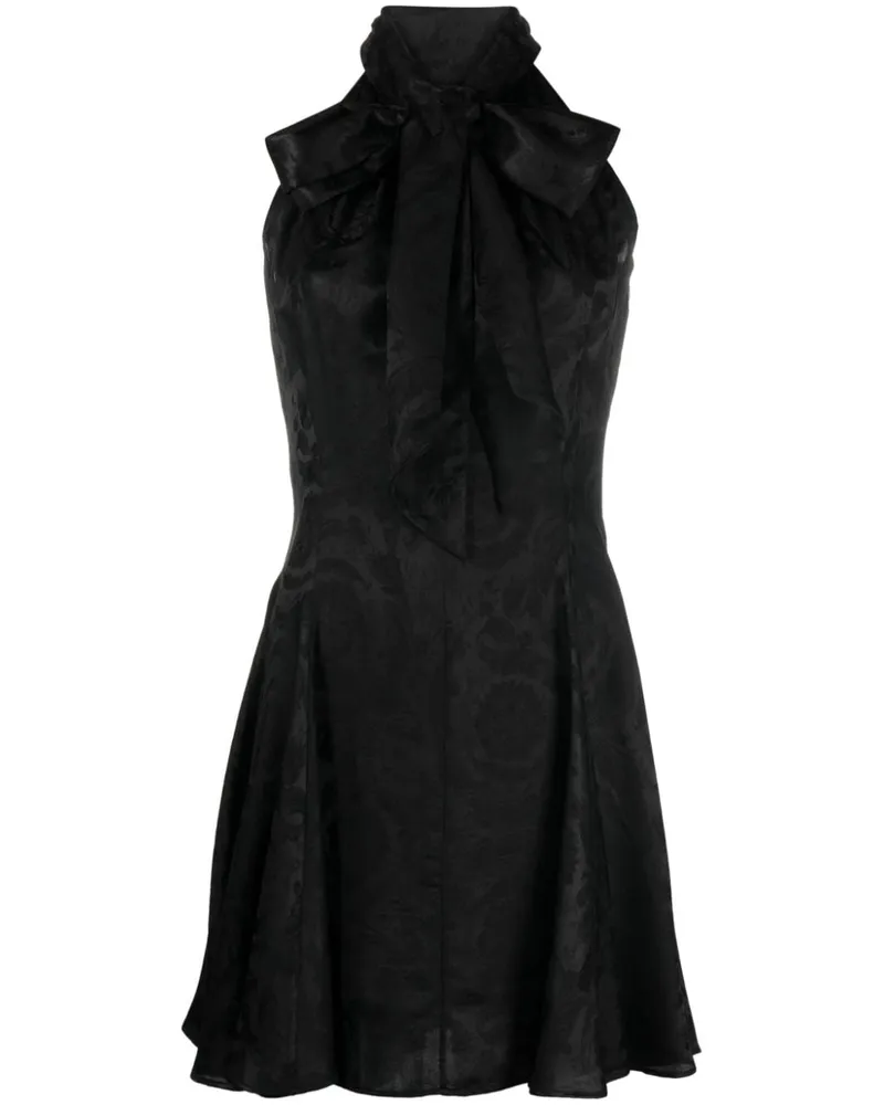 Versace Satinminikleid aus Barocco-Jacquard - Schwarz Schwarz
