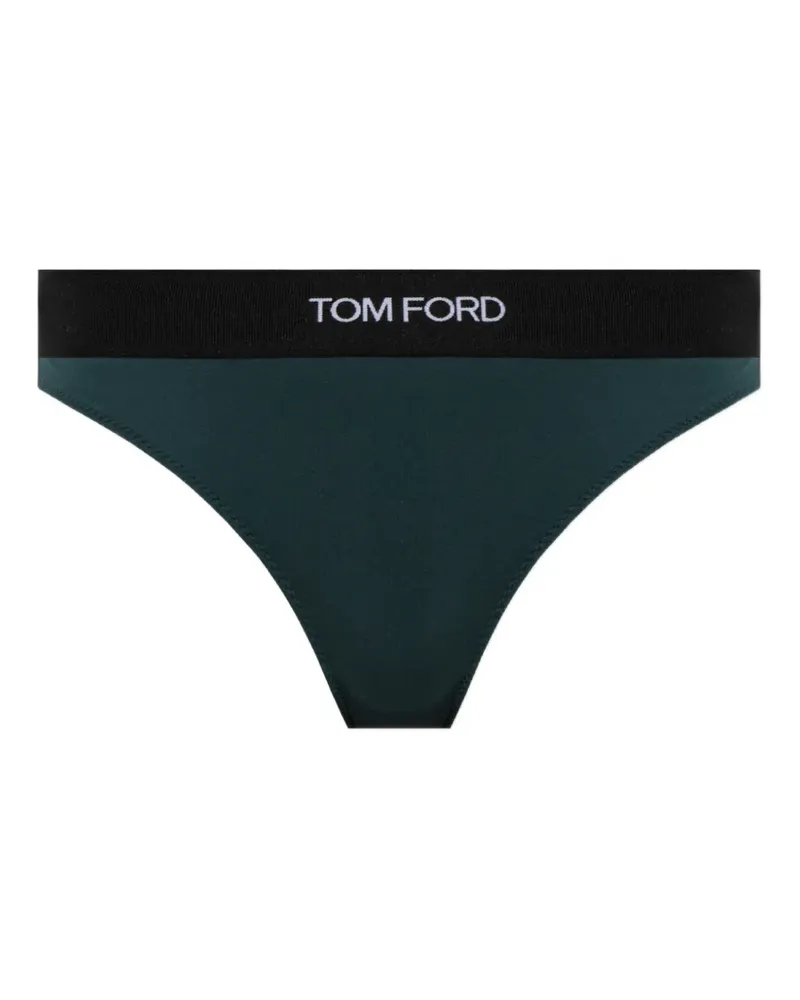 Tom Ford Slip mit Logo-Bund - Grün Grün