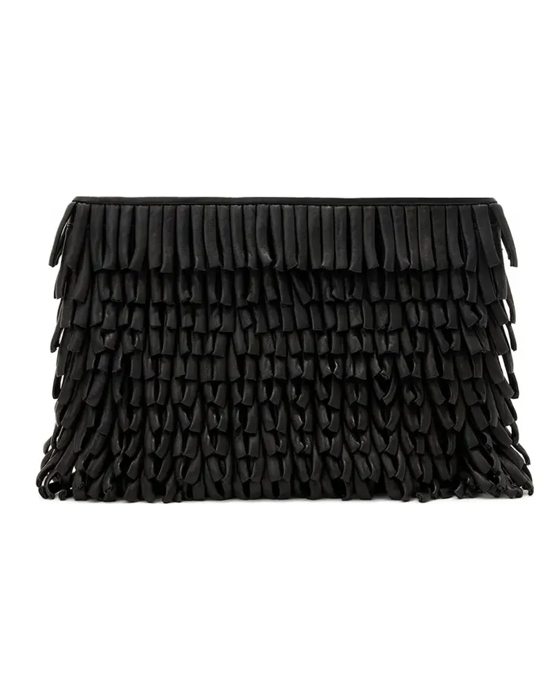 AllSaints Bettina Clutch mit Fransen - Schwarz Schwarz