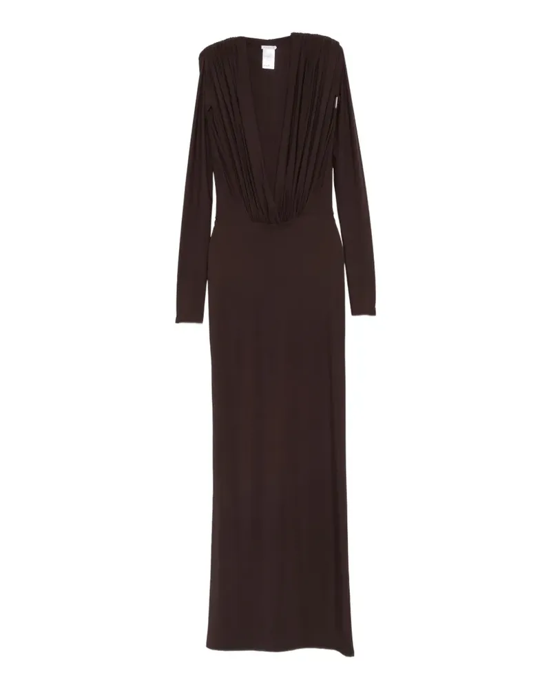 Amazuìn Rasha Maxikleid mit V-Ausschnitt - Braun Braun