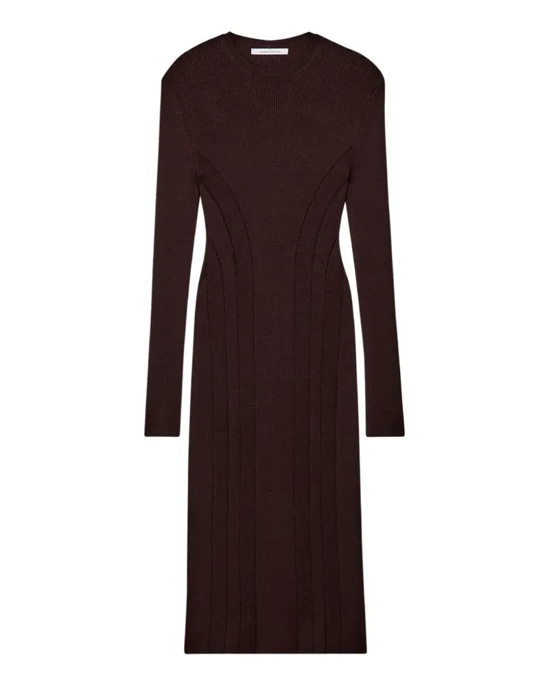 Another Tomorrow rib-knit curved-seam dress - Braun Braun