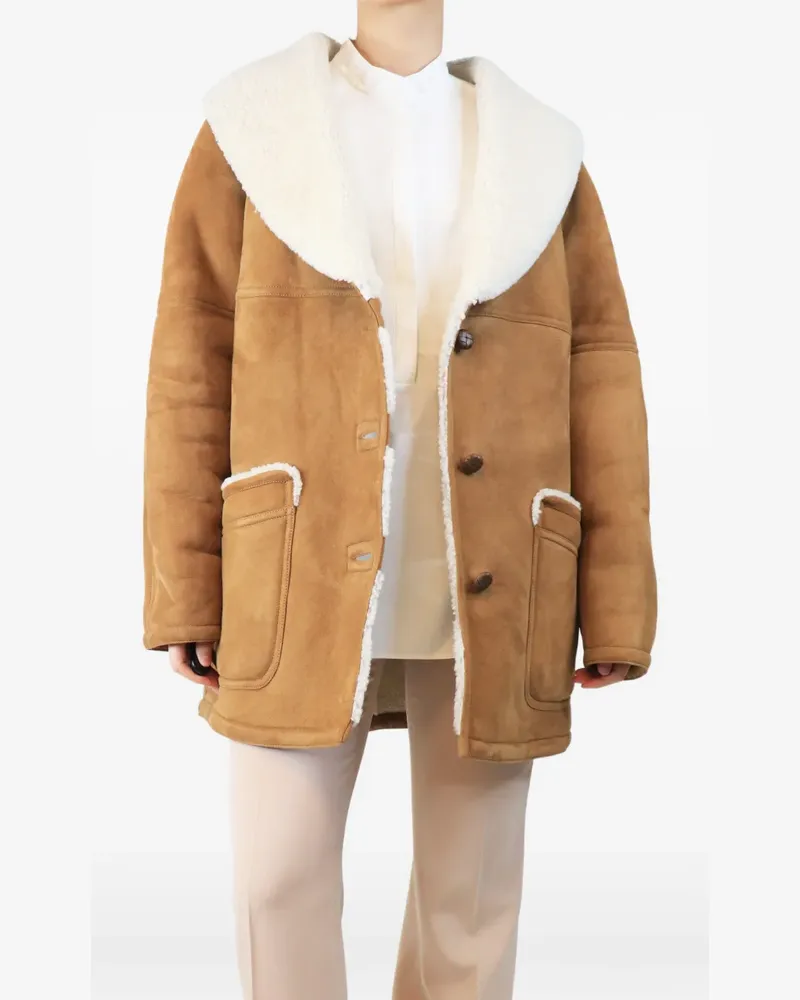Giuliva Heritage Collection Mantel mit Shearling - Nude Nude