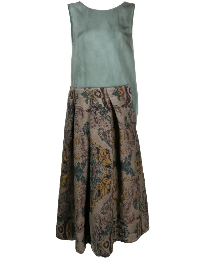Uma Wang Midikleid mit Barockmuster - Blau Blau