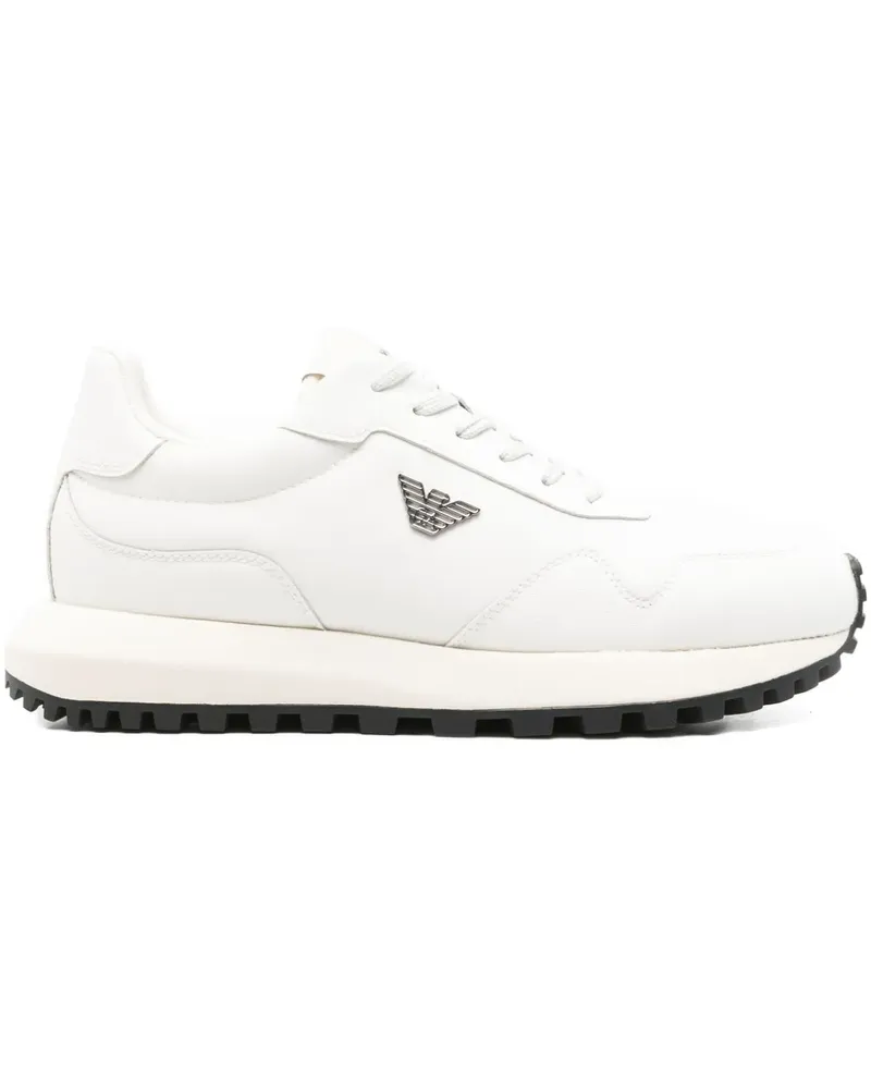 Emporio Armani Sneakers mit Logo-Schild - Weiß Weiß