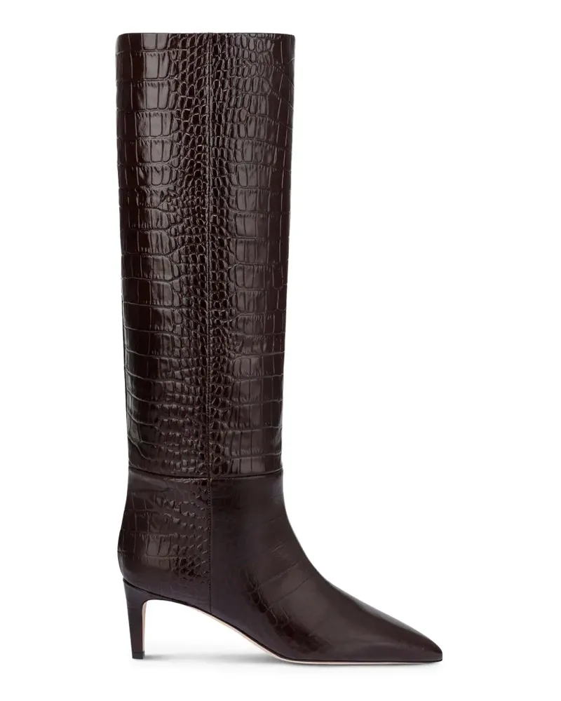 Paris Texas Schnürstiefel mit Kroko-Effekt - Braun Braun