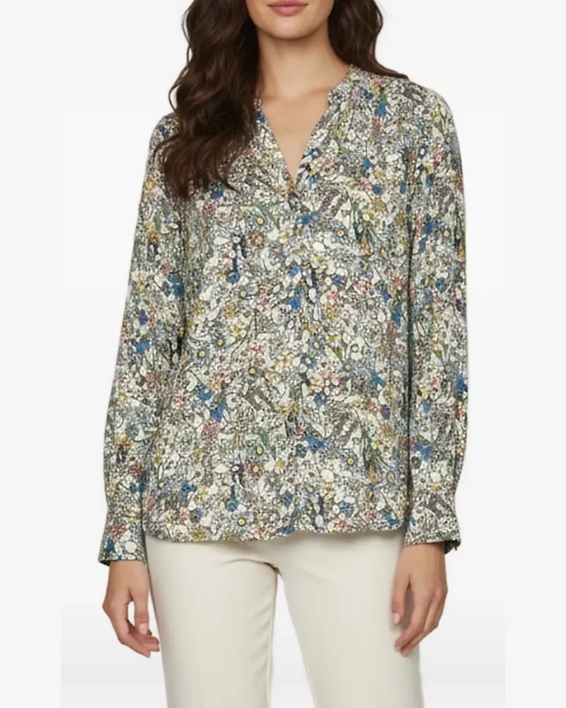 Zadig & Voltaire Tink floral-print crinkled top - Nude Nude