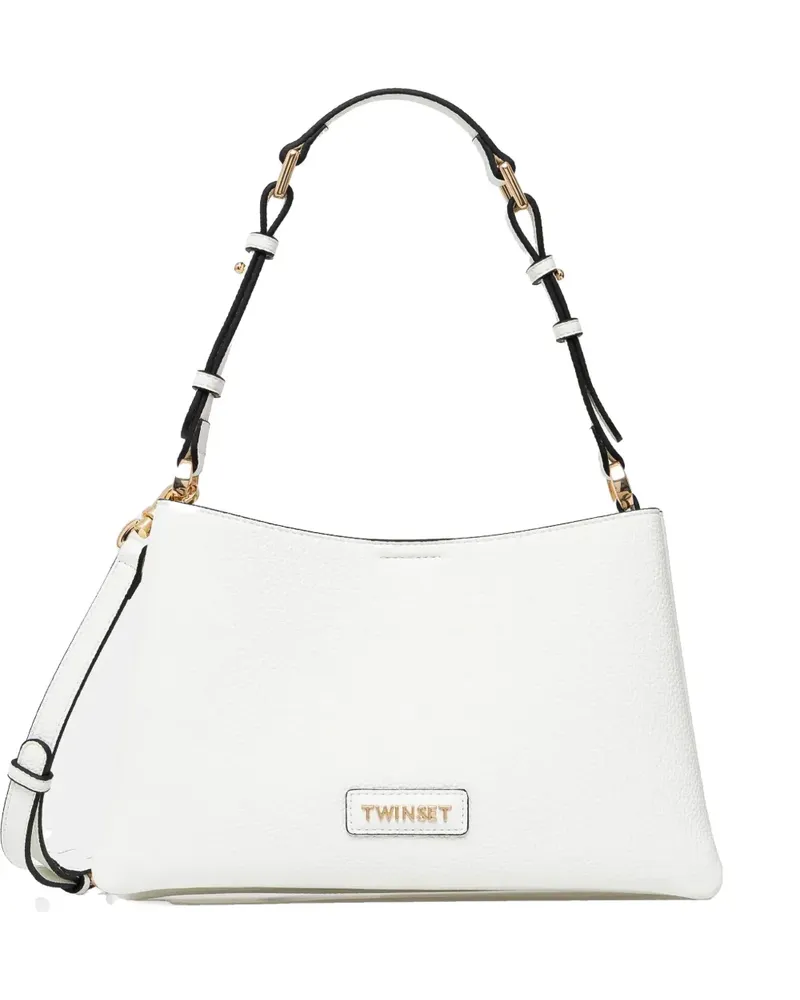 Twin-Set Schultertasche mit Logo - Weiß Weiß