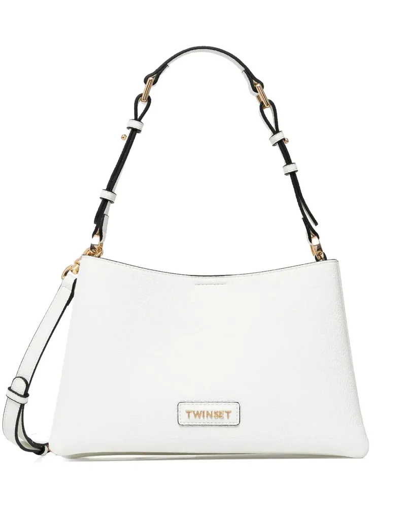 Twin-Set Schultertasche mit Logo - Weiß Weiß