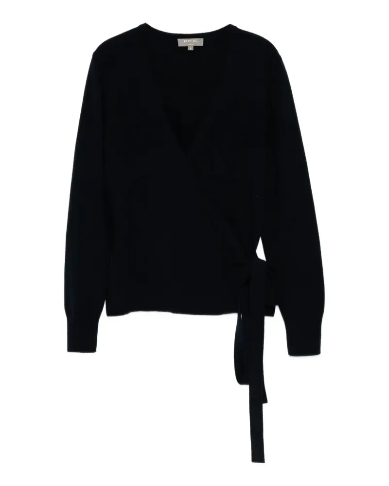 N.Peal Gewickelter Arabella Cardigan - Schwarz Schwarz