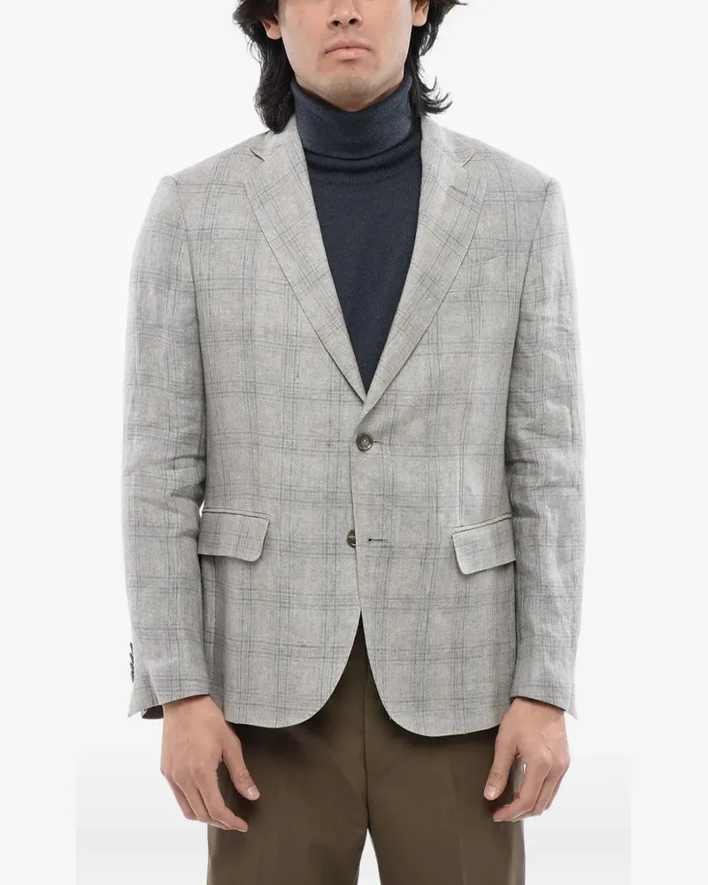 Corneliani check-pattern single-breasted blazer - Grau Grau