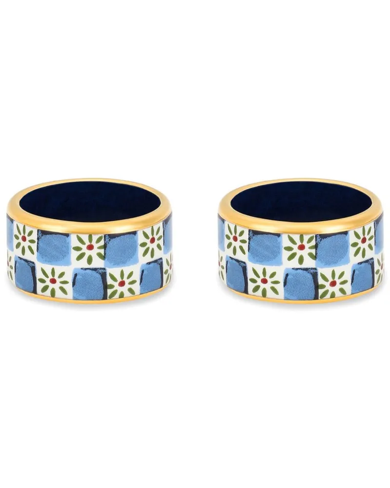 Dolce & Gabbana Kleine Serviettenringe aus Porzellan (2er-Set) - Blau Blau