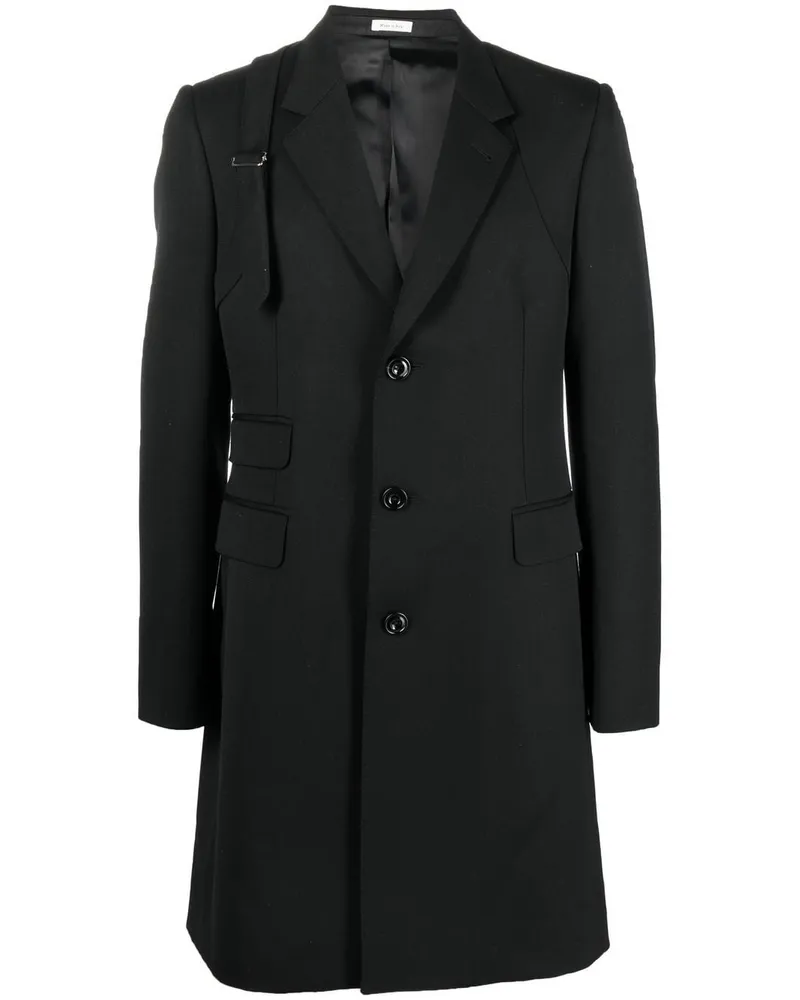 Alexander McQueen Einreihiger Mantel - Schwarz Schwarz